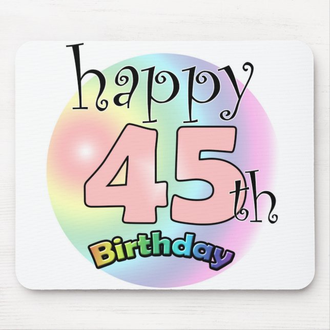 Happy 45th birthday (roze) mouse pad (Front)