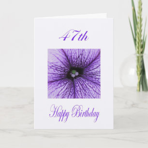 Happy 47th Birthday purple Blossom Card