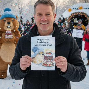  Happy 47th Groundhog Day Birthday  Card