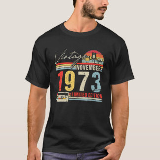 Happy 48Th Birthday Vintage November 1973 48 Years T-Shirt