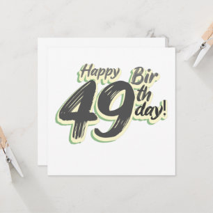 Happy 49th Birthday paint font Invitation
