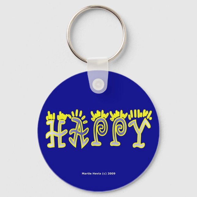 Happy (4c) Keychain (Front)