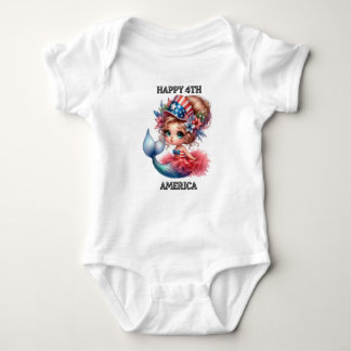 Happy 4th America Baby Bodysuit