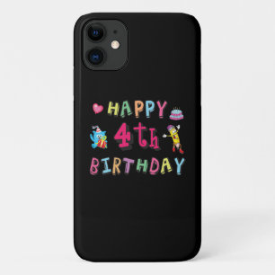 Happy 4th Birthday. 4 year b-day. iPhone 11 Case