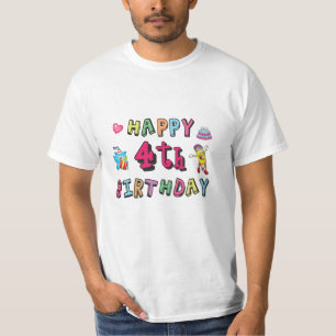 Happy 4th Birthday 4 year b-day wishes T-Shirt