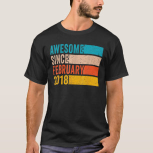 Happy 4Th Birthday 4 Year Old Awesome Since Februa T-Shirt