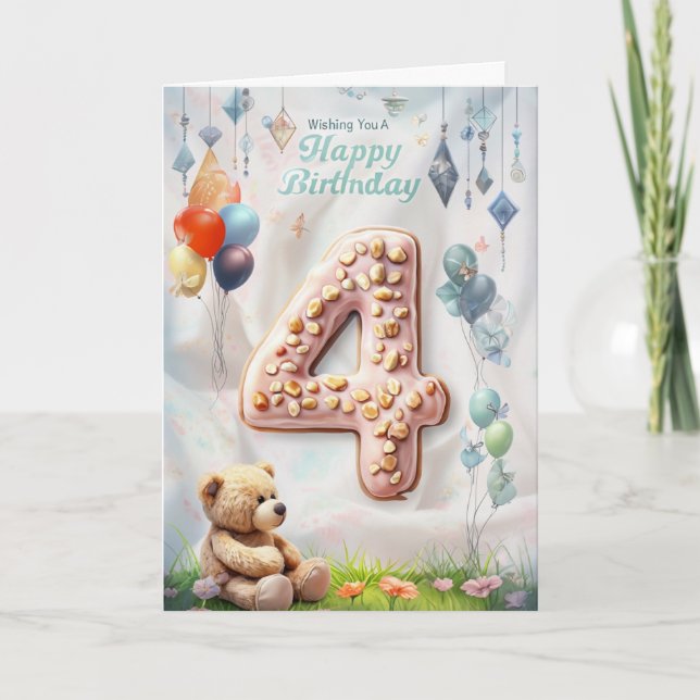 Happy 4th Birthday Card (Front)