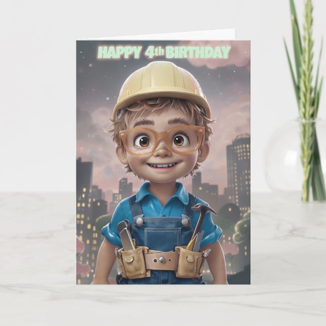 Happy 4th Birthday Card (Front)