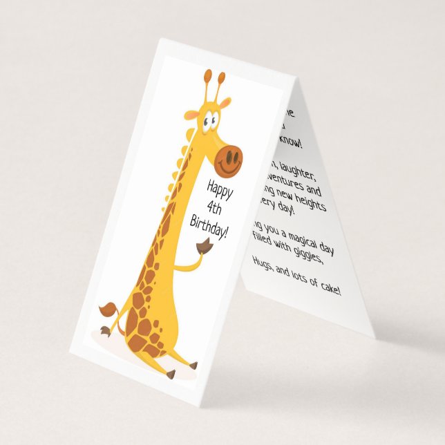 Happy 4th Birthday - Children's Card (Front)