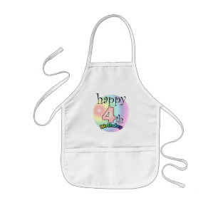 Happy 4th Birthday (roze) Kids Apron