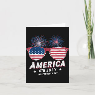 Happy 4th July Funny Sunglasses America USA Card