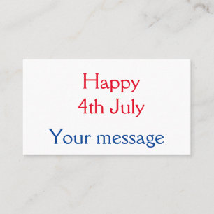 Happy 4th July independence day add name text Business Card