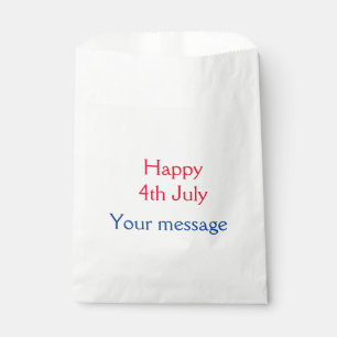 Happy 4th July independence day add name text Favour Bag