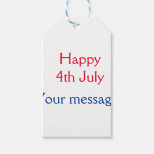 Happy 4th July independence day add name text Gift Tags