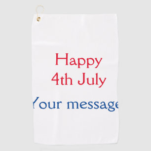 Happy 4th July independence day add name text Golf Towel