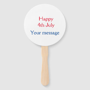 Happy 4th July independence day add name text Hand Fan