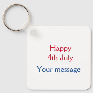 Happy 4th July independence day add name text Key Ring