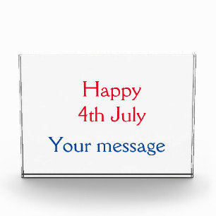 Happy 4th July independence day add name text Photo Block