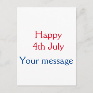 Happy 4th July independence day add name text Postcard