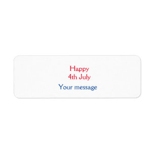 Happy 4th July independence day add name text Return Address Label