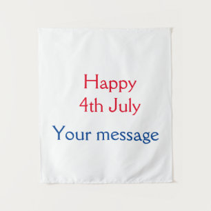 Happy 4th July independence day add name text Tapestry