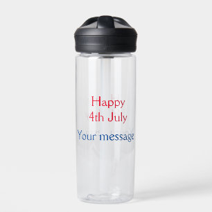 Happy 4th July independence day add name text Water Bottle