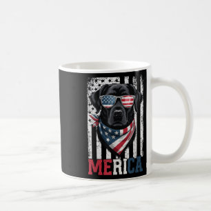 Happy 4th July Labrador Retriever Usa Flag Merica Coffee Mug