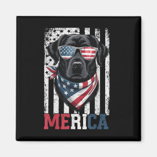 Happy 4th July Labrador Retriever Usa Flag Merica Magnet