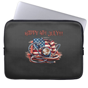 Happy 4th July, medical, stethoscope Laptop Sleeve