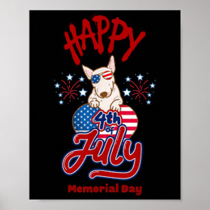 Happy 4th July Memorial Day Holds Americas Sacrifi Poster