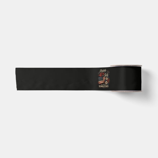 Happy 4th July Satin Ribbon (Front)