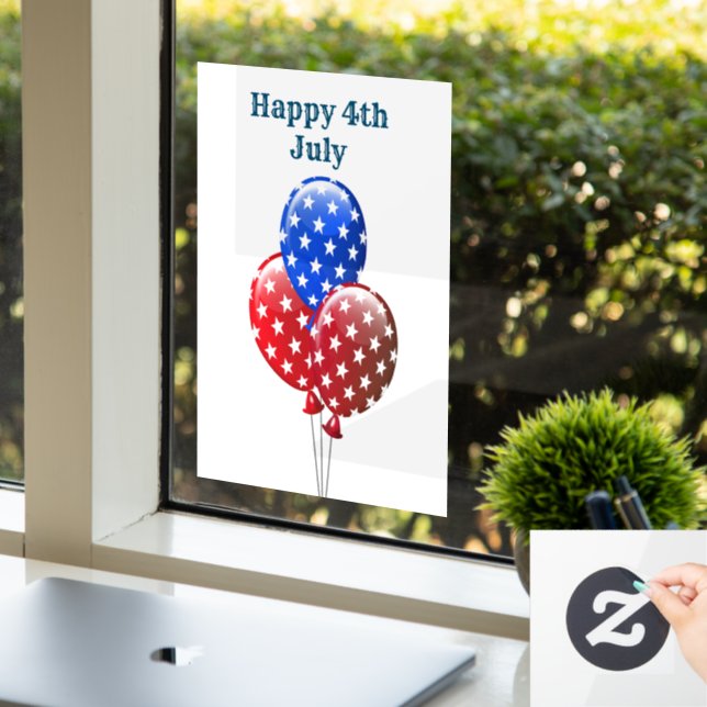 Happy 4th July  Window Cling (Office)