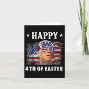 Happy 4th Of Easter Us Flag With Sungles Men Women Card