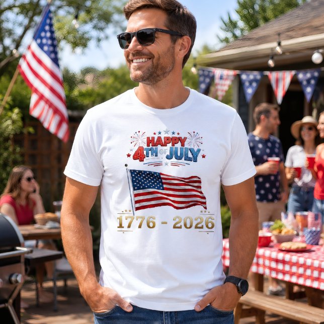 Happy 4th of July 1776–2026 Fireworks Tee  (Creator Uploaded)