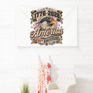 Happy 4th of July 2026 USA 250 Years Banner