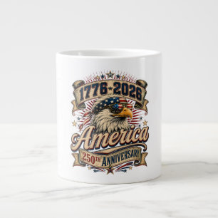 Happy 4th of July 2026 USA 250 Years Large Coffee Mug