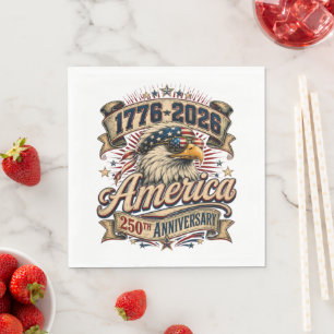 Happy 4th of July 2026 USA 250 Years Napkin