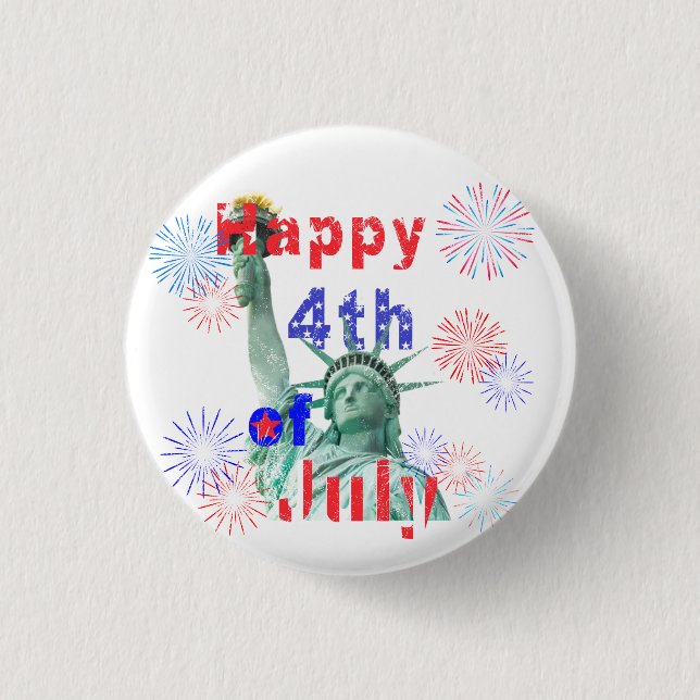 Happy 4th of July 3 Cm Round Badge (Front)