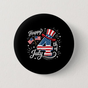 Happy 4th of July 6 Cm Round Badge