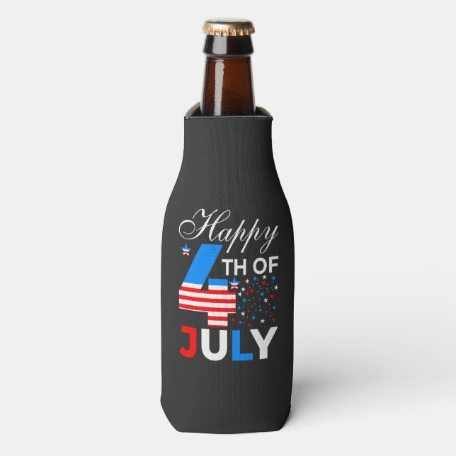 Happy 4th Of July-97958 Bottle Cooler (Bottle Front)