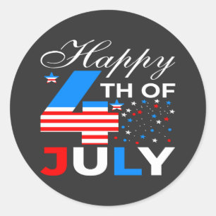 Happy 4th Of July-97958 Classic Round Sticker