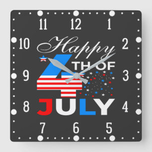 Happy 4th Of July-97958 Square Wall Clock