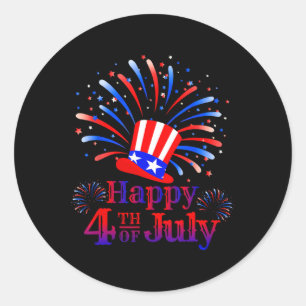 Happy 4th Of July America Celebrating Freedom Classic Round Sticker
