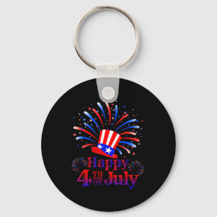 Happy 4th Of July America Celebrating Freedom Key Ring
