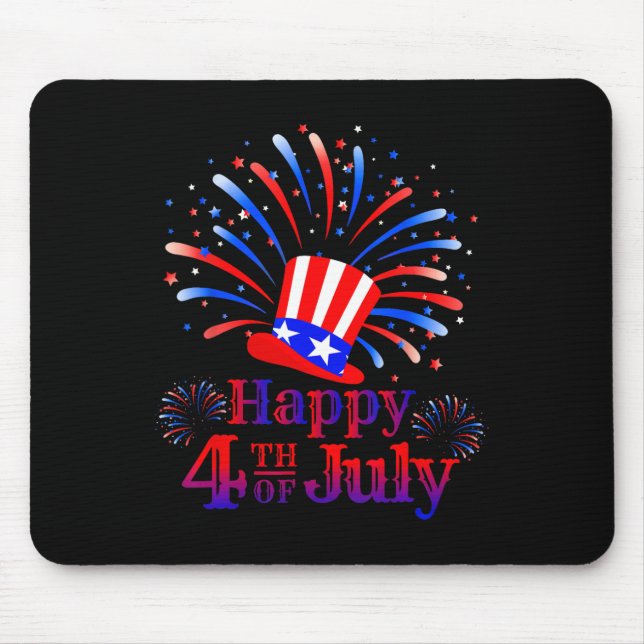 Happy 4th Of July America Celebrating Freedom  Mouse Pad (Front)