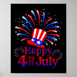 Happy 4th Of July America Celebrating Freedom Poster