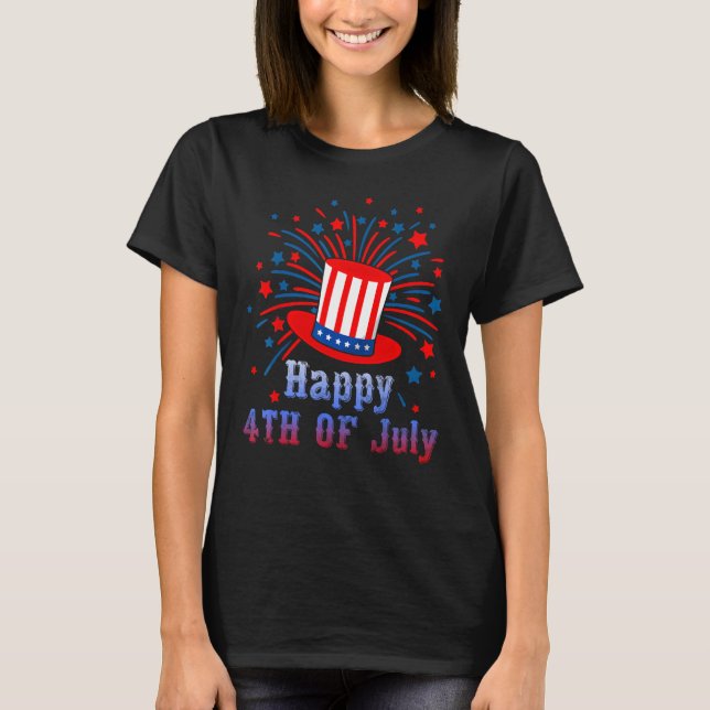 Happy 4th Of July America  Celebrating Freedom T-Shirt (Front)