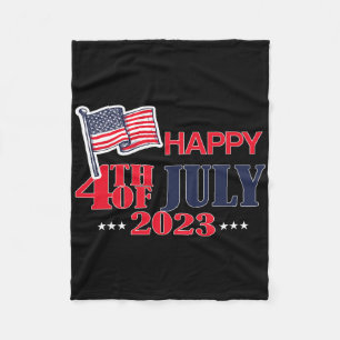 Happy 4th Of July America Happy Independence Day Fleece Blanket