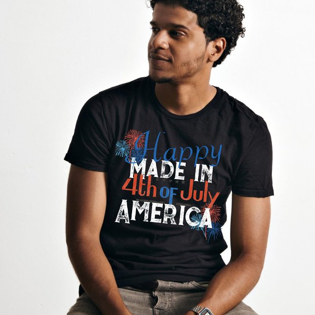 Happy 4th of july America typography T-Shirt (Creator Uploaded)