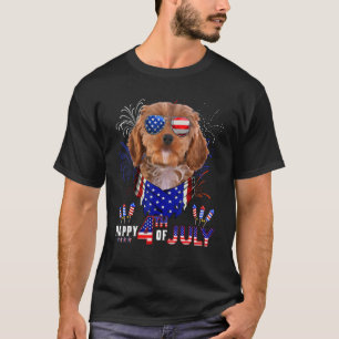 Happy 4th Of July American Flag Cockapoo Sunglasse T-Shirt